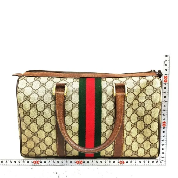 Gucci Brown and Cream Satchel with Iconic Monogram - Picture 2 of 9